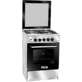Unionaire ECO Gas Cooker, 55 cm, 4 Burners, Silver Black - CF55SV-AP-426-ECO-2W